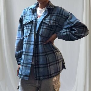 🟣Forever 21 Blue and Black Plaid Shirt